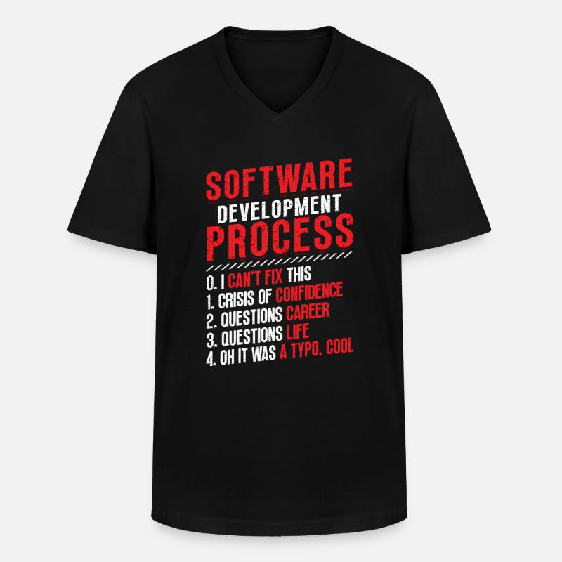 Software-Entwicklungsprozess, Programmierung - Männer-T-Shirt mit V-Ausschnitt - Schwarz