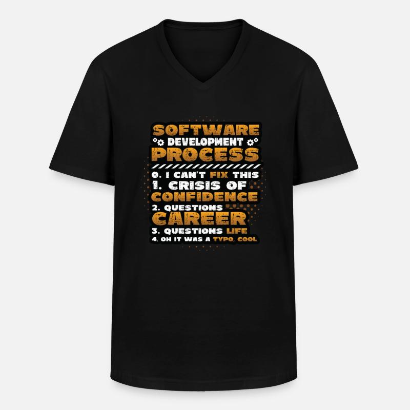 Software development process, programming - Men's V-Neck T-Shirt - black