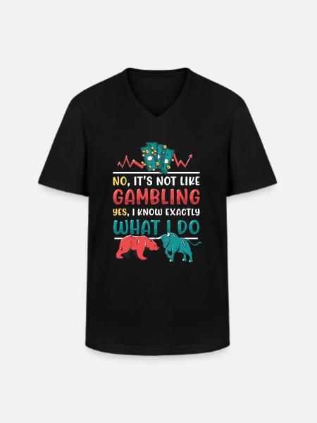 Bourse, Investisseur, Trader - T-shirt col V Homme - noir