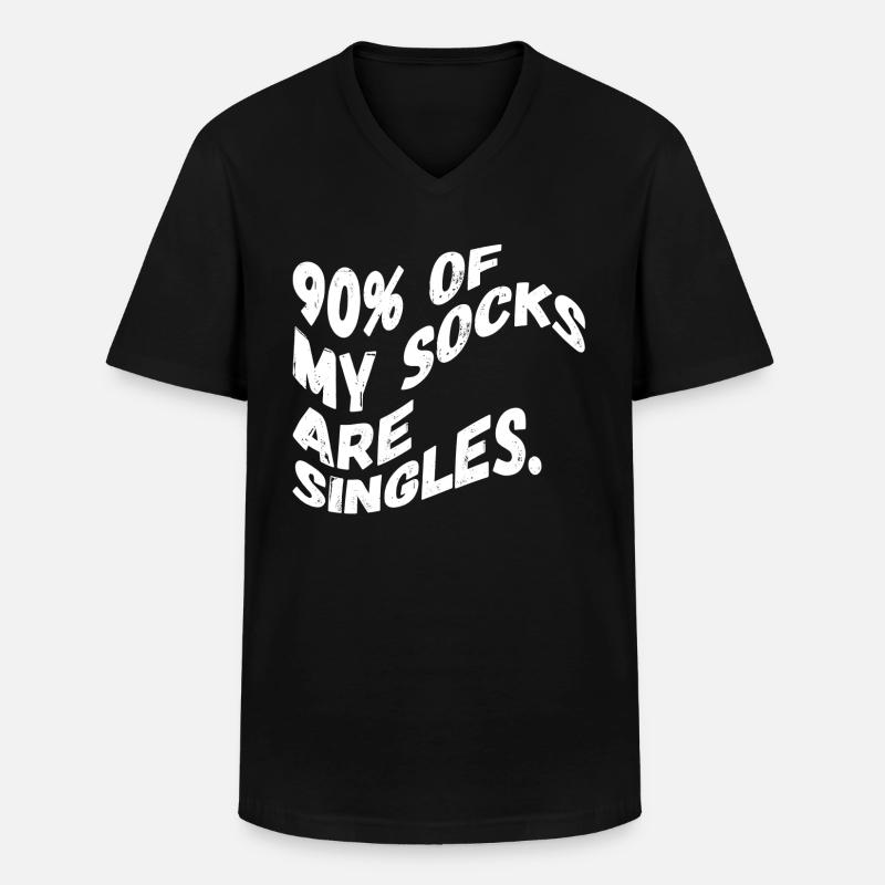 Einzelne Socken - Männer-T-Shirt mit V-Ausschnitt - Schwarz