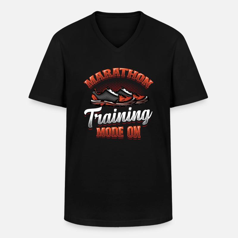 Marathon-Trainingsmodus, auf Marathon Runner - Männer-T-Shirt mit V-Ausschnitt - Schwarz