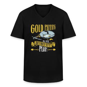 Goldwaschen ist mein Ruhestandsplan - Goldschürfen - Männer-T-Shirt mit V-Ausschnitt - Schwarz - Vorne - AI Model Male 178 dark (178cm)