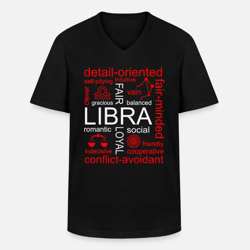 Waage Sternzeichen - Männer-T-Shirt mit V-Ausschnitt - Schwarz