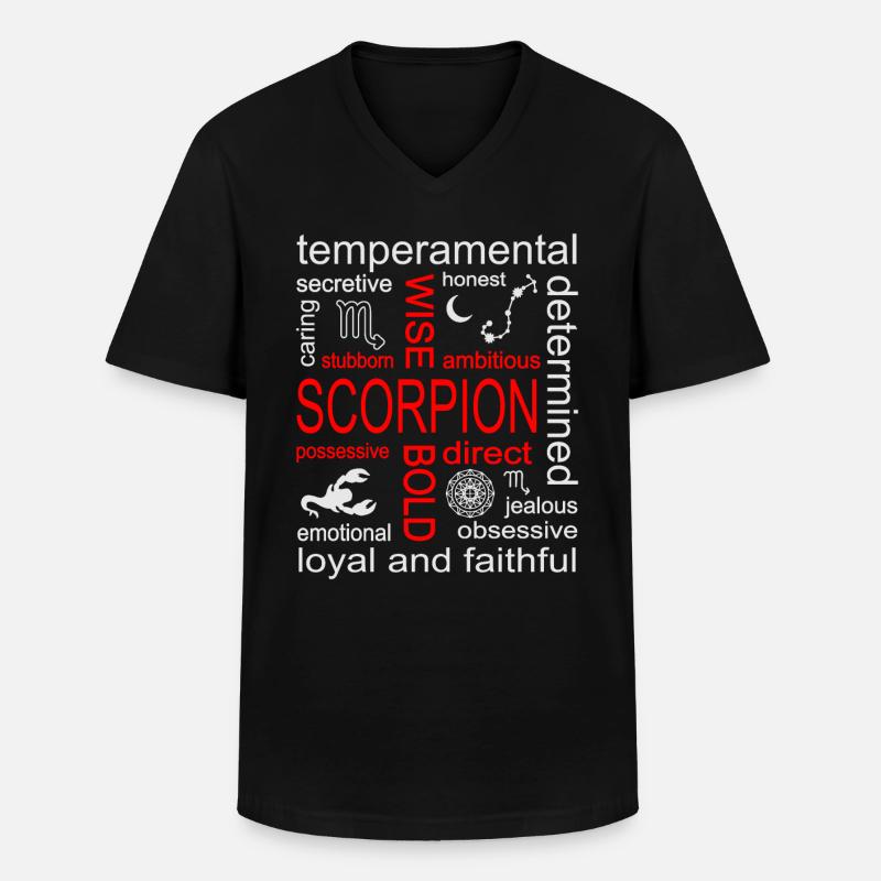 Skorpion Sternzeichen - Männer-T-Shirt mit V-Ausschnitt - Schwarz