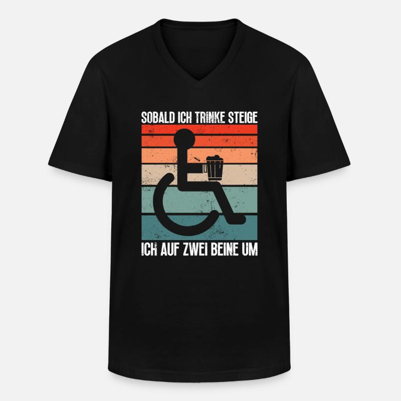 Rollstuhlfahrer Rollstuhl Lustiger Spruch - Männer-T-Shirt mit V-Ausschnitt - Schwarz