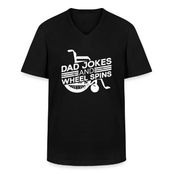 Rollstuhlfahrer Rollstuhl Behinderung Lustig - Männer-T-Shirt mit V-Ausschnitt - Schwarz - Vorne - AI Model Male 178 dark (178cm)