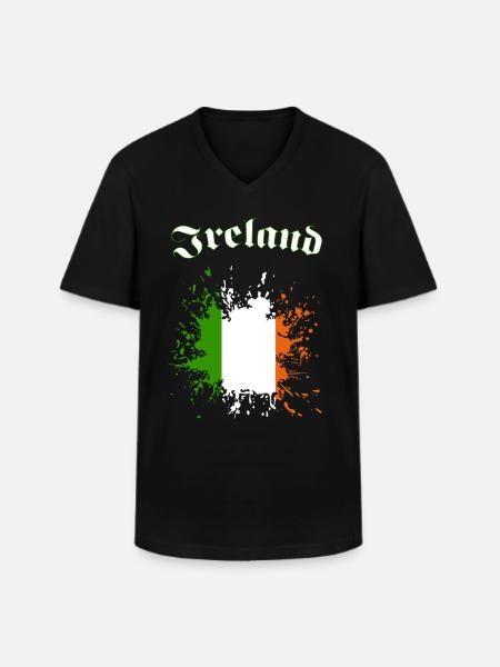Ireland - Männer-T-Shirt mit V-Ausschnitt - Schwarz