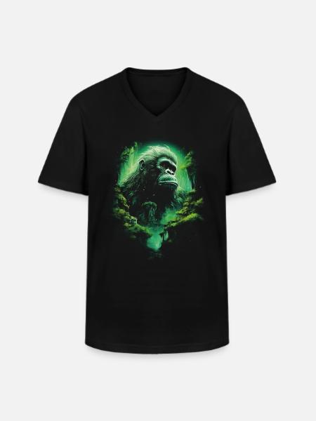 Orangutan Monkey Chimpanzee - Men's V-Neck T-Shirt - black