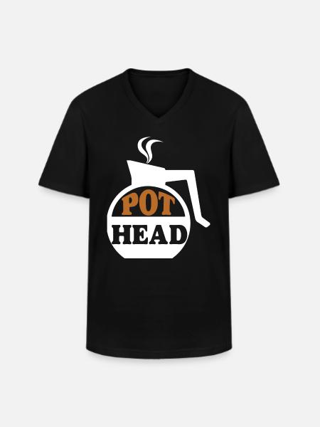 Pot head Coffee - Coffee Gifts - Men's V-Neck T-Shirt - black
