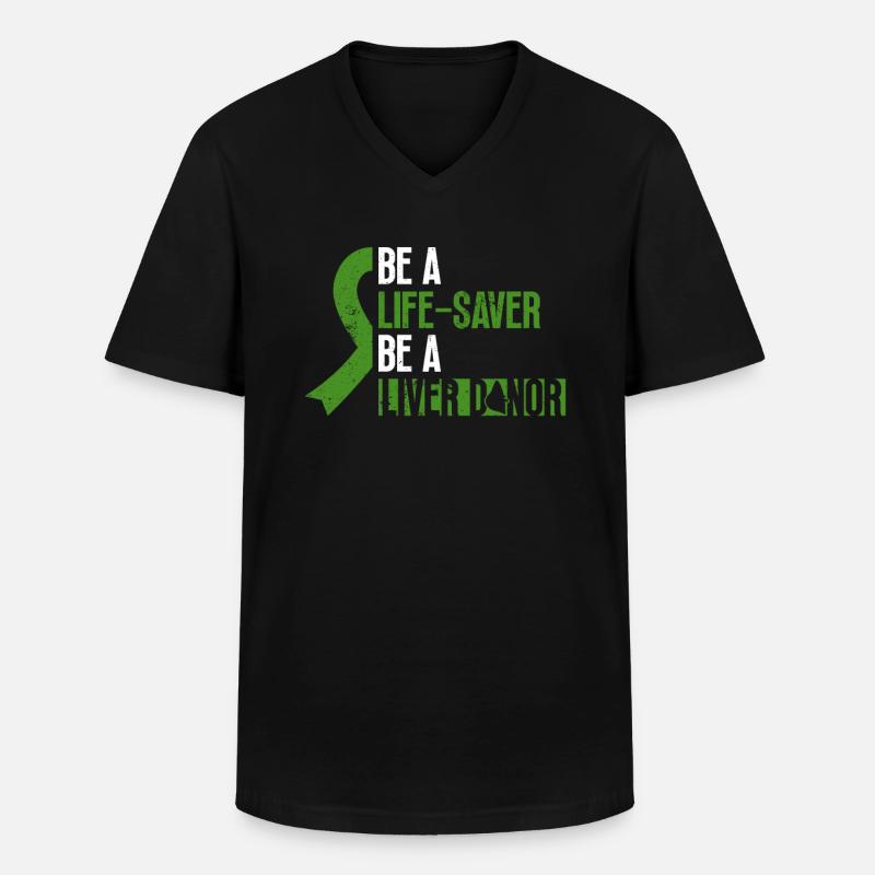 Organspender Leber Organtransplantation - Männer-T-Shirt mit V-Ausschnitt - Schwarz