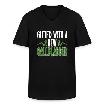 Organspender Gallenblase Organtransplantation - Männer-T-Shirt mit V-Ausschnitt - Schwarz - Vorne - AI Model Male 178 dark (178cm)