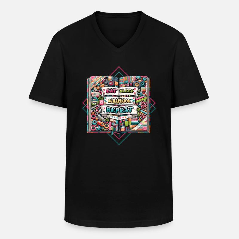 Mädchen Scrapbooking Enthusiast Scrapbook - Männer-T-Shirt mit V-Ausschnitt - Schwarz