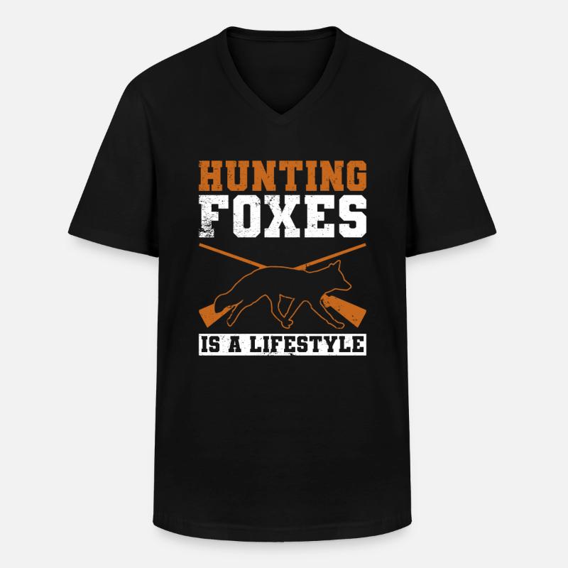 Fuchsjagd Geschenke - Männer-T-Shirt mit V-Ausschnitt - Schwarz