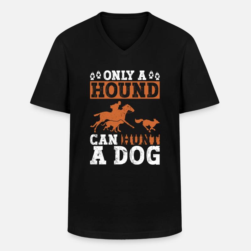 Fuchsjagd Geschenke Jagdhund - Männer-T-Shirt mit V-Ausschnitt - Schwarz