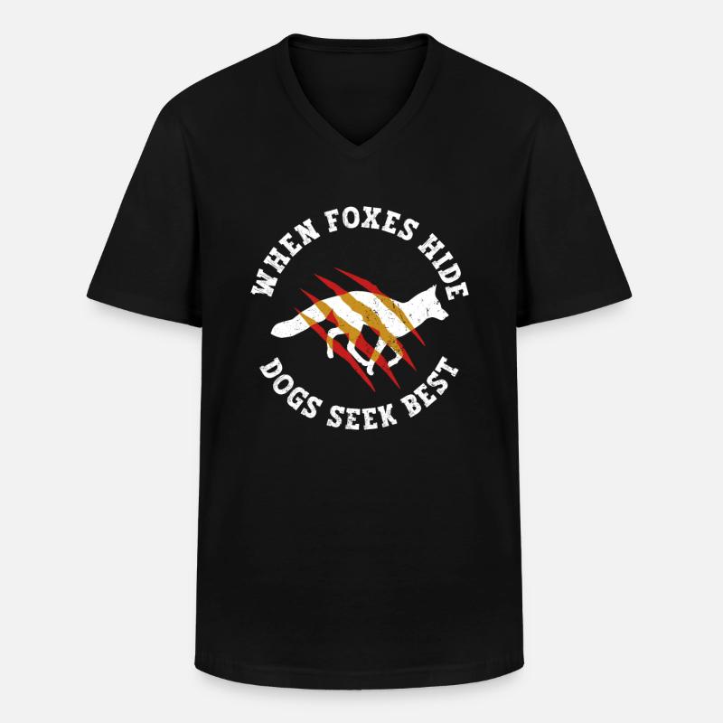 Fuchsjagd Geschenke Jagdhund - Männer-T-Shirt mit V-Ausschnitt - Schwarz