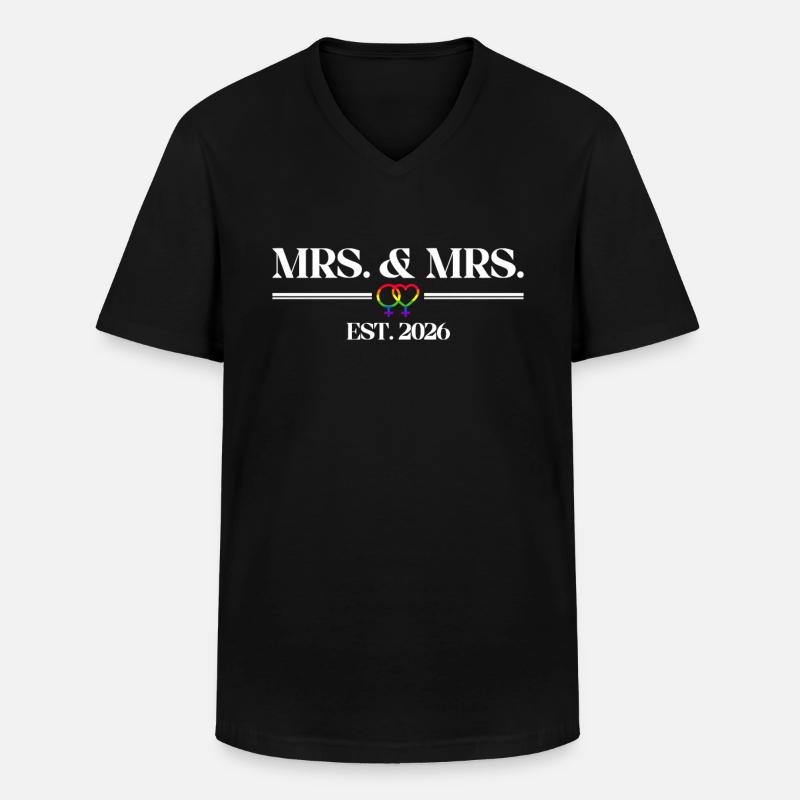 Gay Pride 2026 Hochzeit Homo-Ehe - Männer-T-Shirt mit V-Ausschnitt - Schwarz