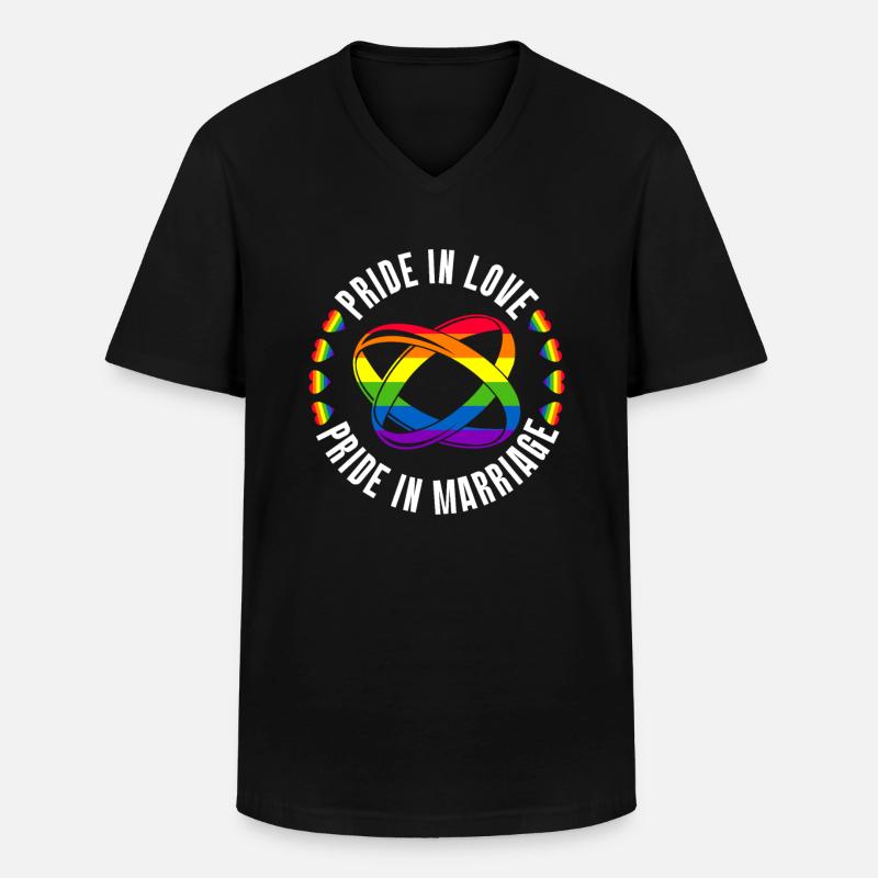 Gay Pride Hochzeit Homo-Ehe - Männer-T-Shirt mit V-Ausschnitt - Schwarz