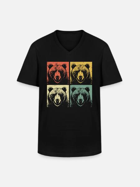 Grizzly Bear Brown Bear - Men's V-Neck T-Shirt - black