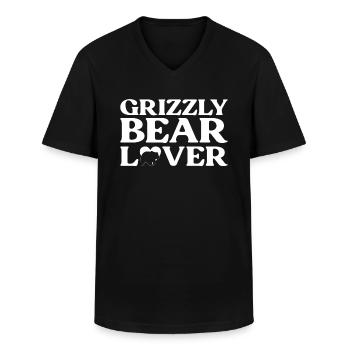 Grizzly Bear Brown Bear - Men's V-Neck T-Shirt - black - Front - AI Model Male 178 dark (178cm)