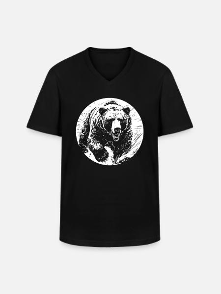 Grizzly Bear Brown Bear - Men's V-Neck T-Shirt - black