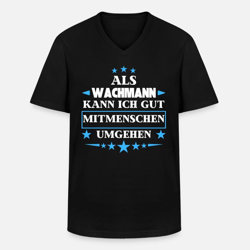 as a security guard. - Men's V-Neck T-Shirt - black