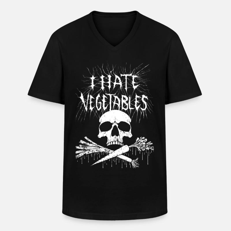 Ich hasse Gemüse! - Männer-T-Shirt mit V-Ausschnitt - Schwarz