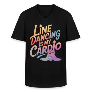 Line Dancing Tanzen Tänzer - Männer-T-Shirt mit V-Ausschnitt - Schwarz - Vorne - AI Model Male 178 dark (178cm)