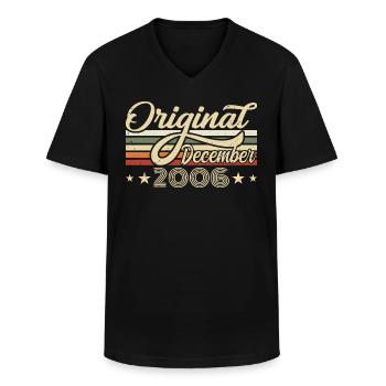 Dezember 2006 - Geburtstagsgeschenk Dezember 2006 - Männer-T-Shirt mit V-Ausschnitt - Schwarz - Vorne - AI Model Male 178 dark (178cm)