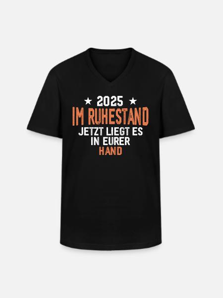 2025 Retired Funny Retiree Gift - Men's V-Neck T-Shirt - black