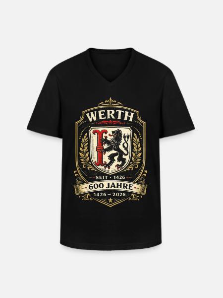Werth 600 Jahre Wappen - Männer-T-Shirt mit V-Ausschnitt - Schwarz