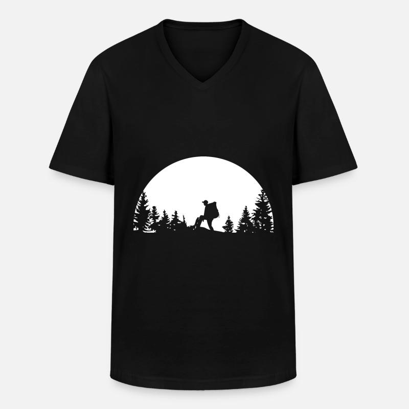 Wanderer - (6) - Männer-T-Shirt mit V-Ausschnitt - Schwarz