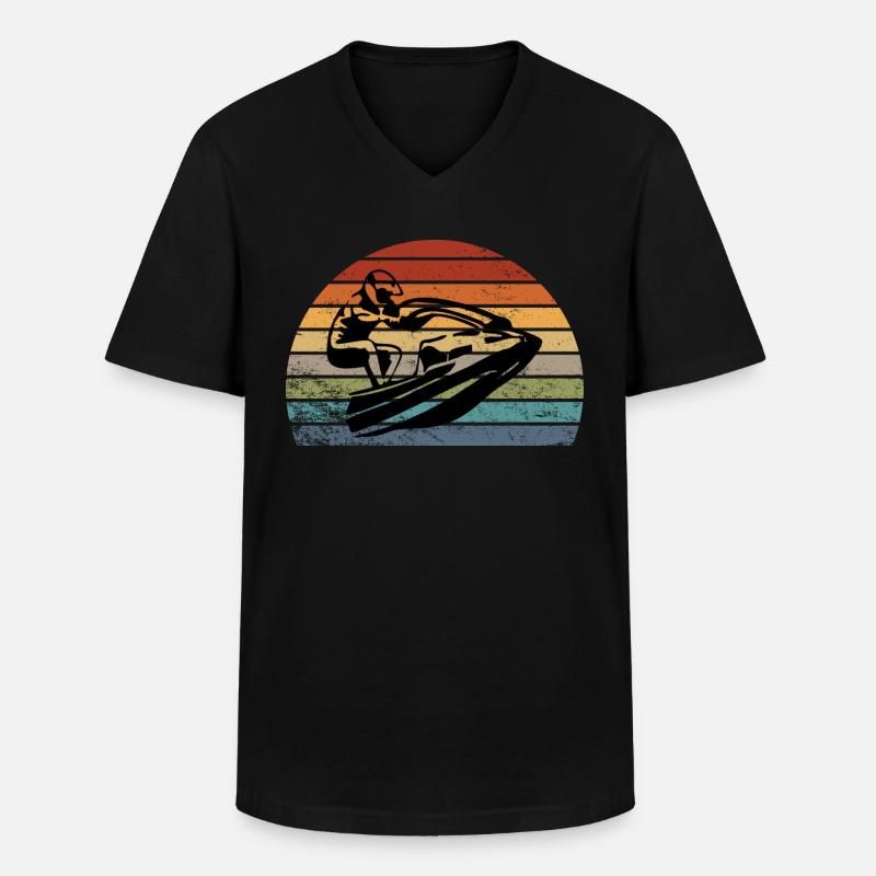 jet ski - Männer-T-Shirt mit V-Ausschnitt - Schwarz