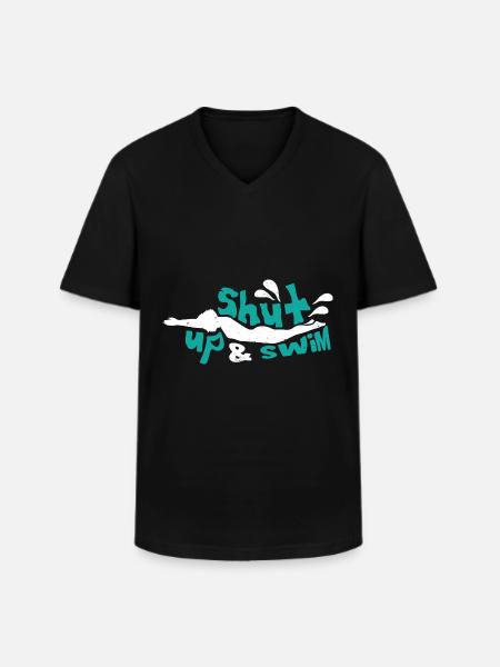 Swimmers Swimming 50 meters track Breaststroke - Men's V-Neck T-Shirt - black