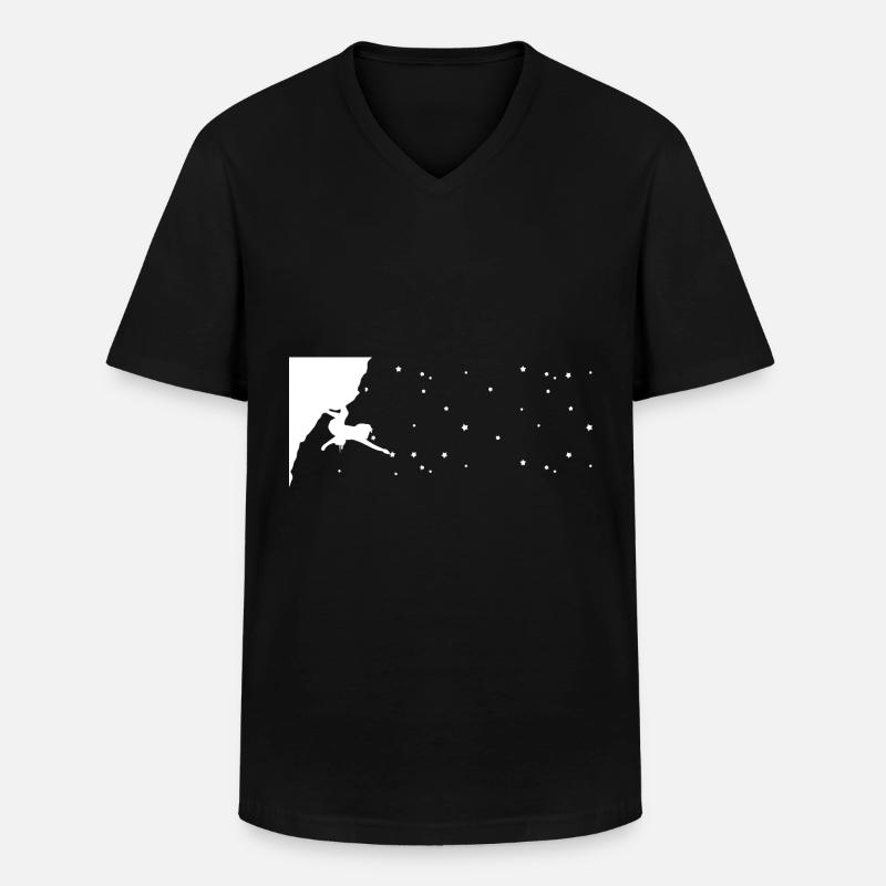 Sterne - Klettern - (4) - Männer-T-Shirt mit V-Ausschnitt - Schwarz