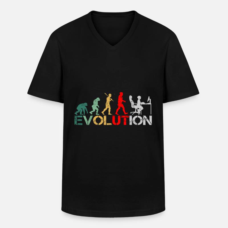 Computer Nerd Programmierer Evolution witzige - Männer-T-Shirt mit V-Ausschnitt - Schwarz