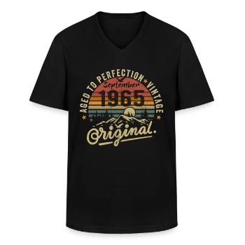 september 1965 Jahrestag september 1965 september - Männer-T-Shirt mit V-Ausschnitt - Schwarz - Vorne - AI Model Male 178 dark (178cm)