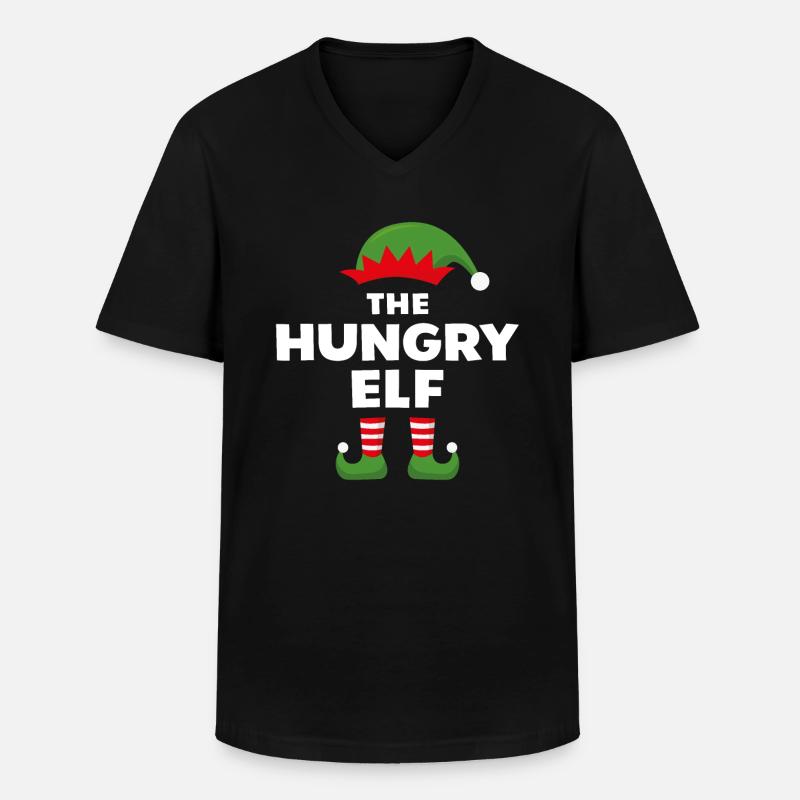 Der hungrige Elf - Männer-T-Shirt mit V-Ausschnitt - Schwarz