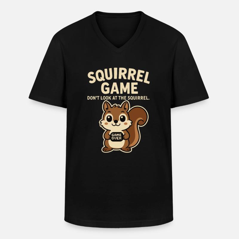 Eichhörnchen Lustiger Spruch game over - Männer-T-Shirt mit V-Ausschnitt - Schwarz