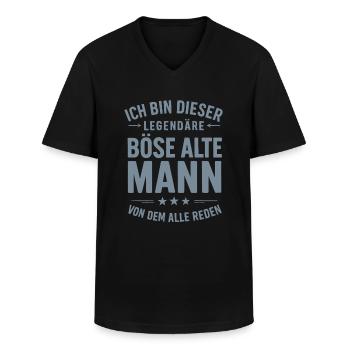 Legendärer Böser Alter Mann – Spruchdesign - Männer-T-Shirt mit V-Ausschnitt - Schwarz - Vorne - AI Model Male 178 dark (178cm)