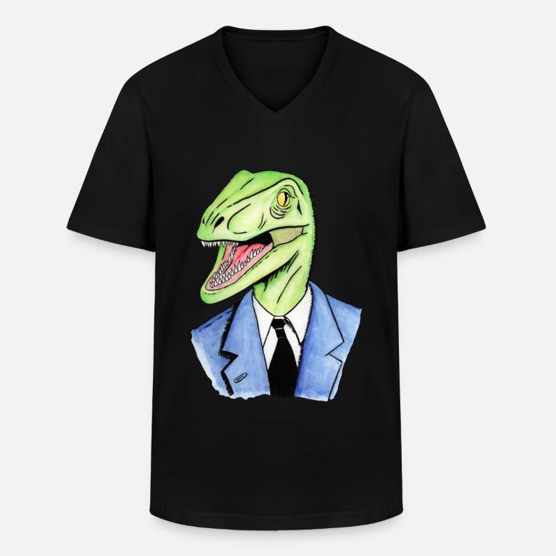 Reptiloid - Männer-T-Shirt mit V-Ausschnitt - Schwarz
