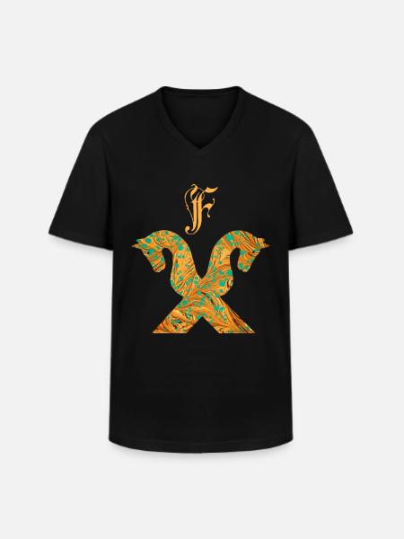 pferdegiebel e 95 f - Männer-T-Shirt mit V-Ausschnitt - Schwarz