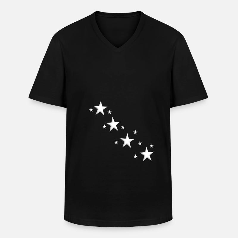 Sterne - Männer-T-Shirt mit V-Ausschnitt - Schwarz