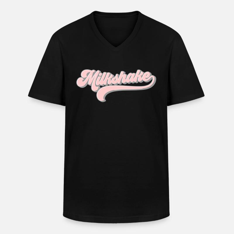 Milkshake | Farben änderbar - Männer-T-Shirt mit V-Ausschnitt - Schwarz