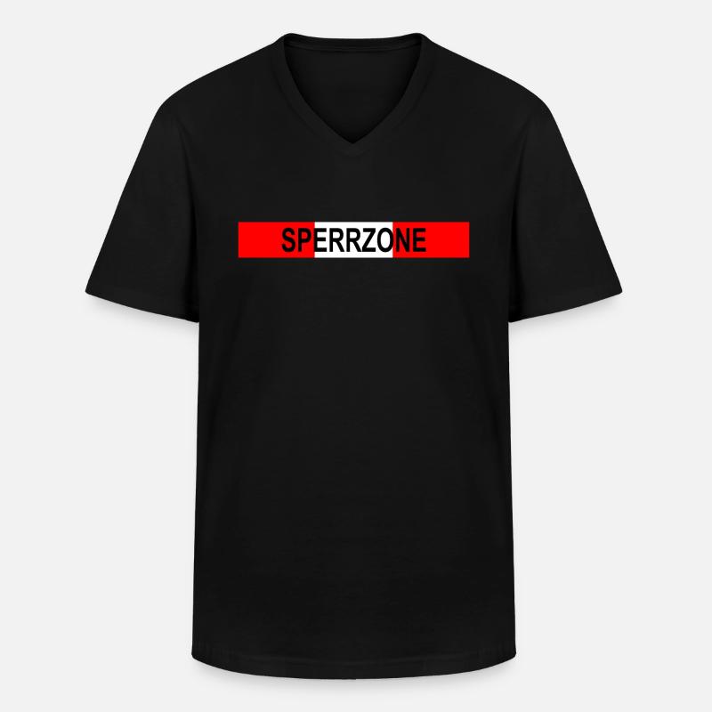 Sperrzone - Männer-T-Shirt mit V-Ausschnitt - Schwarz