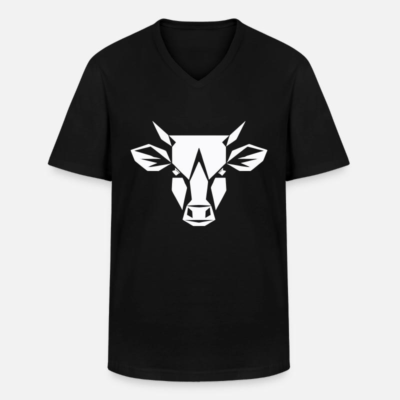 Bulle Polygon - Landwirtschaft Design - Männer-T-Shirt mit V-Ausschnitt - Schwarz