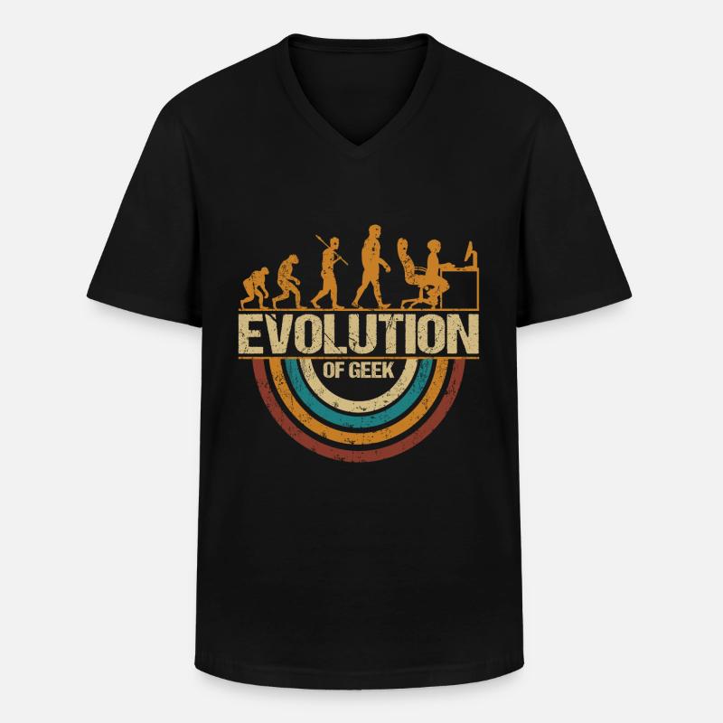 Computer Nerd Programmierer Evolution witzige - Männer-T-Shirt mit V-Ausschnitt - Schwarz