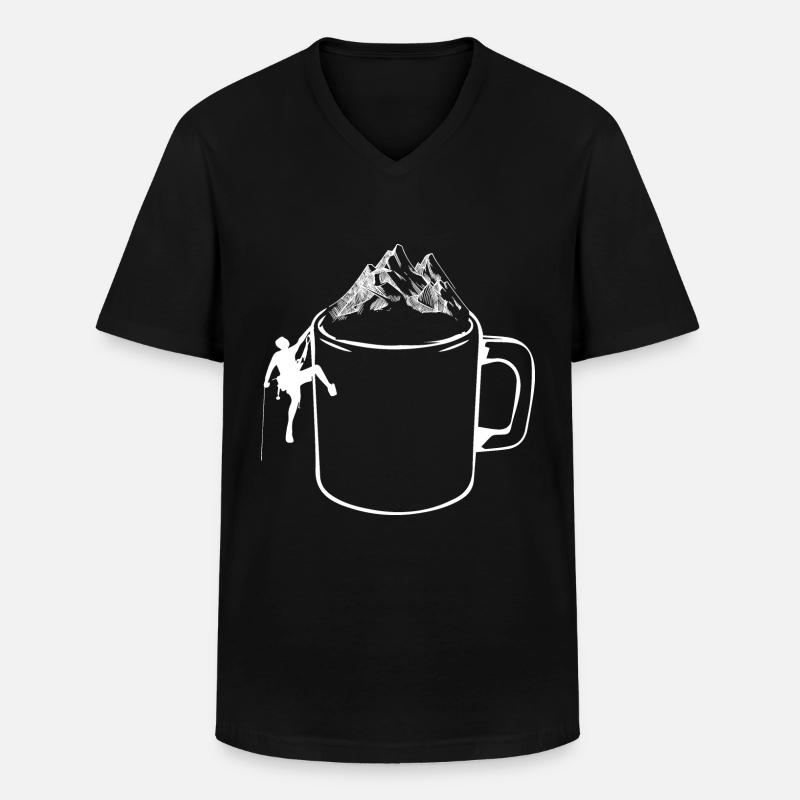 Berg - Klettern - (12) - Männer-T-Shirt mit V-Ausschnitt - Schwarz