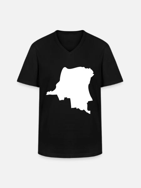 Congo map flag - Men's V-Neck T-Shirt - black