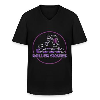 Rollers Rollers Patins à roues alignées - T-shirt col V Homme - noir - Devant - AI Model Male 178 dark (178cm)