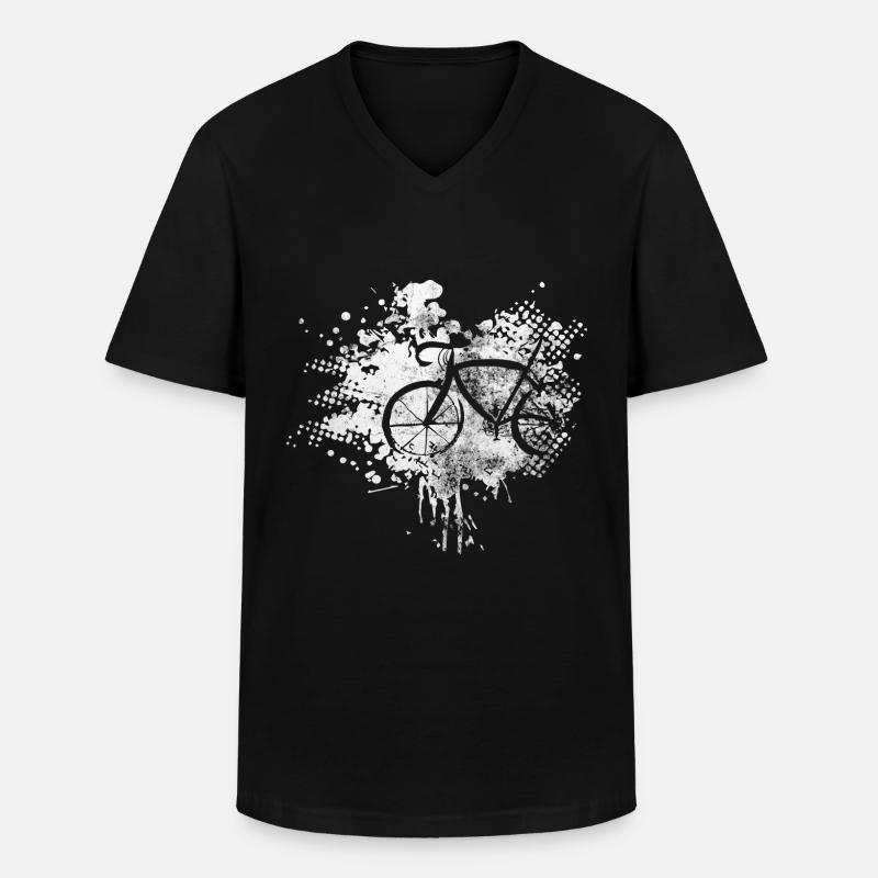 Splash - Cyclisme - (2) - T-shirt col V Homme - noir